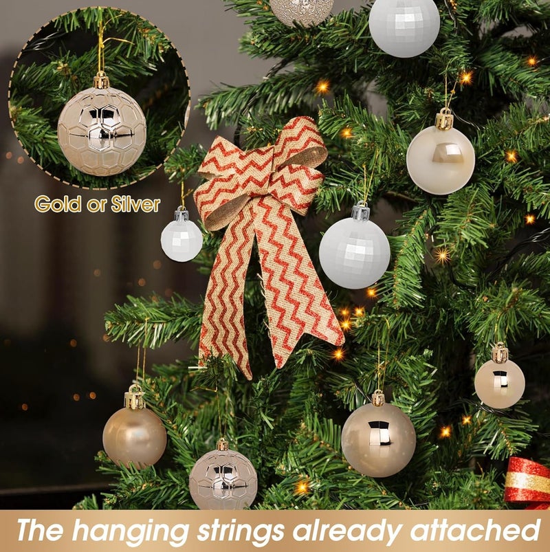TranquilBliss 50 Pcs Christmas Ornaments Set with Strings, Christmas Ball Ornaments Set with Hanging Strings, Shatterproof Christmas Decorations Ornaments for Xmas Tree (Deep Champagne) - Image 5